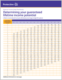Cover of potential annual lifetime income payment guide.