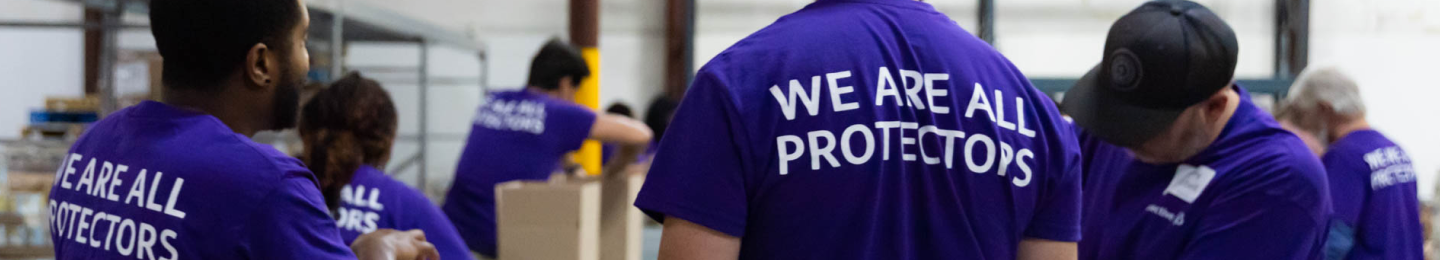 Protective employees volunteering.