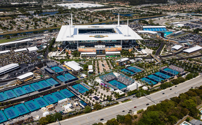 Arial view of the Miami Open venue.