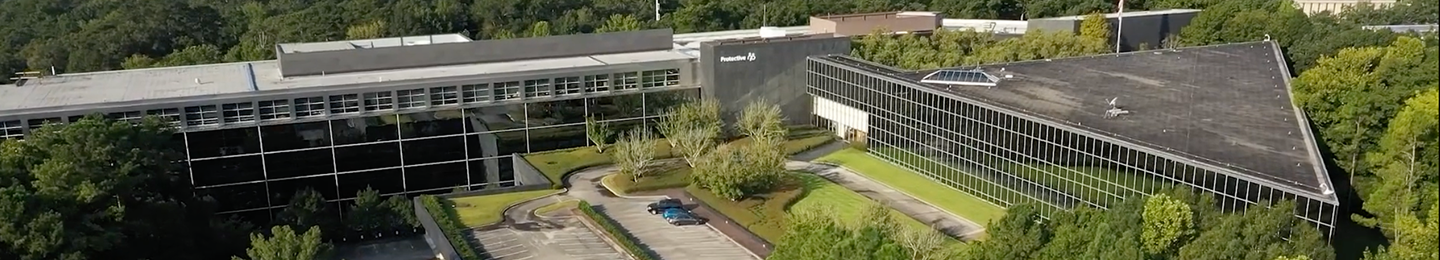 Exterior view of Protective Life Corporation headquarters in Birmingham, AL.