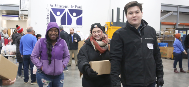 Protective teammates in Greater Cincinnati volunteering at St. Vincent de Paul.