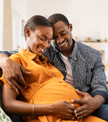 Couple excited about becoming new parents and receiving parental leave.