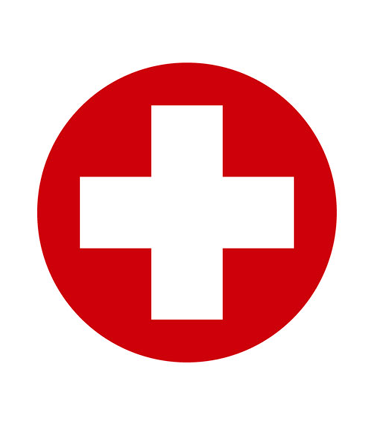 Red and white medical cross icon