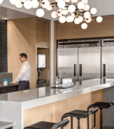 A Protective teammate in the breakroom in the Greater Cincinnati office.