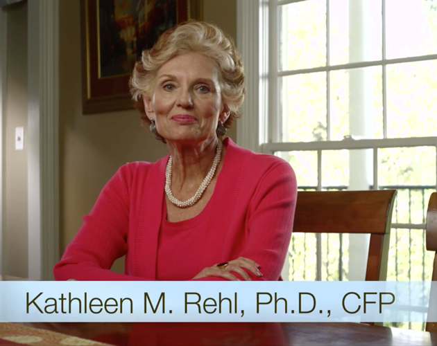 Kathleen Rehl still photo from video managing and organizing finances