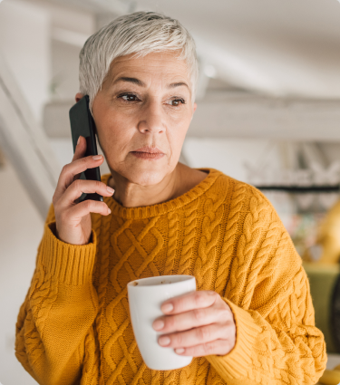 A bereaved client speaking on the phone to Protective's claims department.