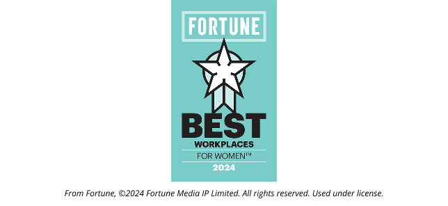 2024 Fortune's Best Place to Work for Women badge.