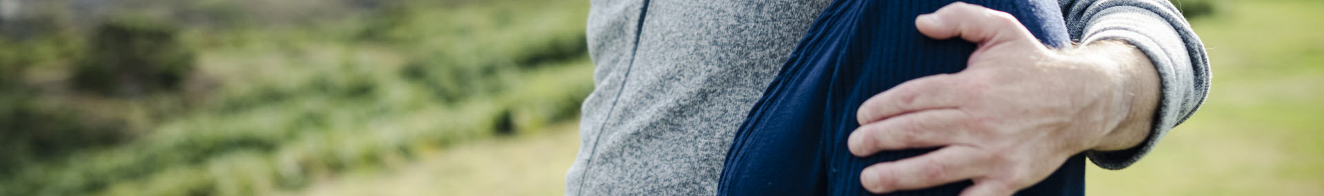 A senior couple embraces