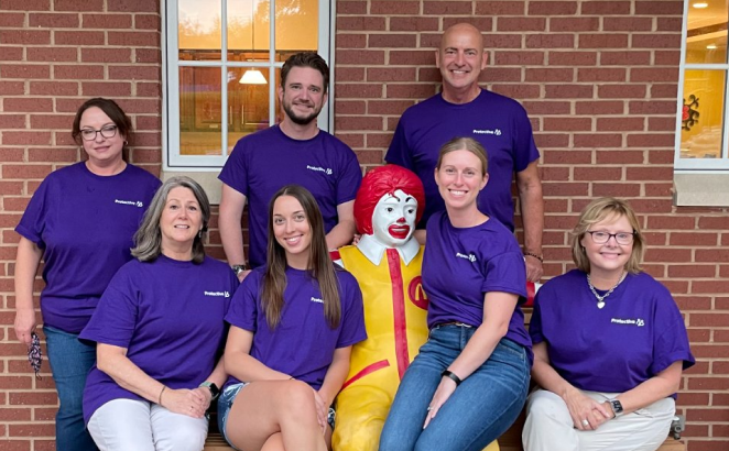 A group of Protective teammates volunteering at the Ronald McDonald House.