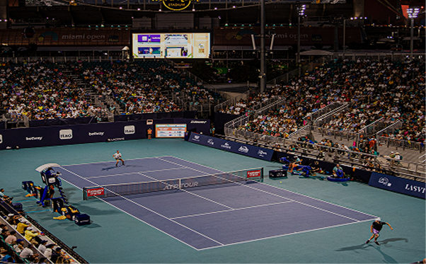 Image of tennis tournament from the Miami Open.