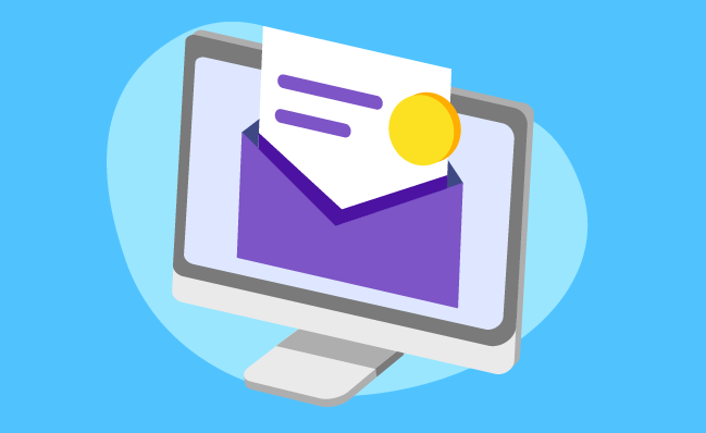 An illustration desktop displaying an eDelivery notification.
